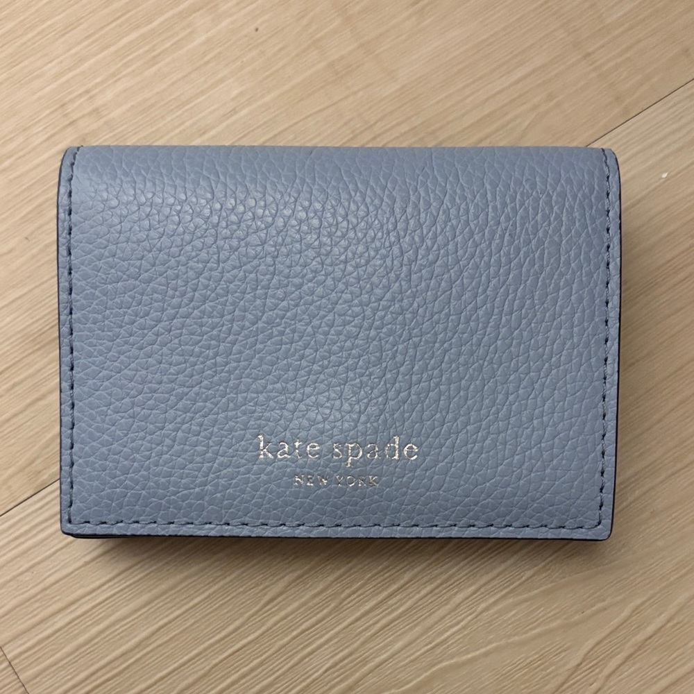 Kate Spade Slate Blue Leather Card Holder